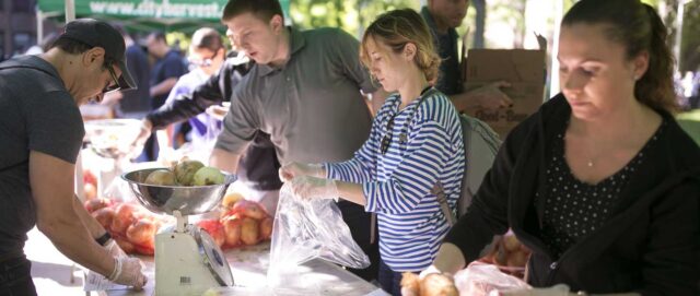 Volunteers at Mobile Market
