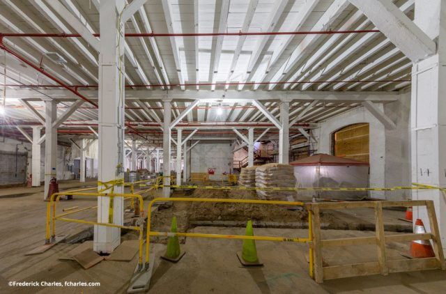 Warehouse space during construction.