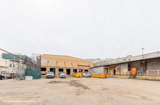 Loading dock under construction.